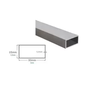 Tubo rectangular (15x30) calibre 18 (1.2mm) acero inoxidable 304.180g