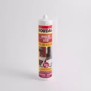 (soudal)silicona vidrio aluminio antihongos transparente 280ml