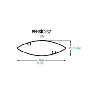 Persiana fija de 80 x 25 milimetros