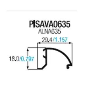 Pisavidrio redondo para puerta batiente