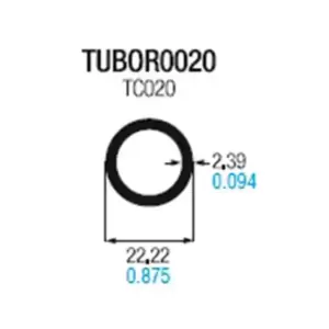 Tubo circular de aluminio 7/8 pared gruesa