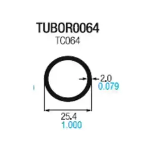 Tubo circular de aluminio 1 pared gruesa