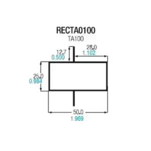 Rectangular 2 x 1 con doble pestaa