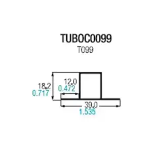Tubo rectangular de aluminio 5/8 x 3/4 doble pestaa