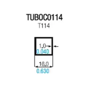 Tubo cuadrado de aluminio de 5/8