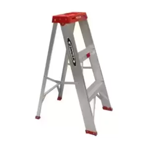 Escalera tijera 3 peldaños tipo 3 roja con bandeja 0.90 cm Alumina 50353