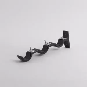 Soporte metalico para cortinero triple bronce