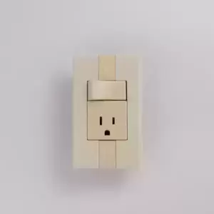 Interruptor sencillo + toma polo tierra marfil