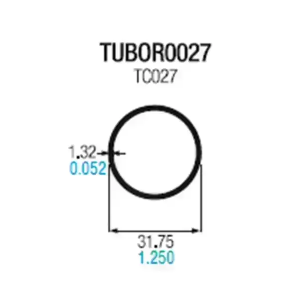 Tubo circular de aluminio 1.1/4