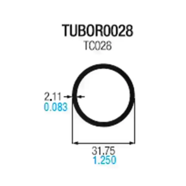 Tubo circular de aluminio 1.1/4 pared gruesa